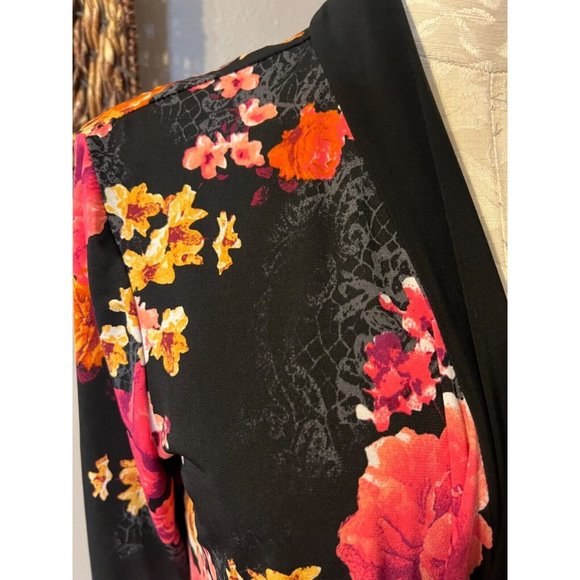 Draper's & Damon's Cardigan Sweater Topper 10 Large Stretch Floral Washable - Picture 7 of 8